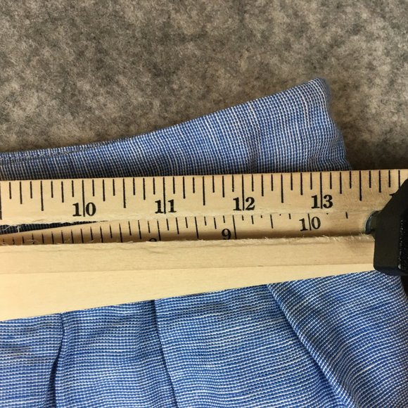 Anthropologie Odille Skirt 4 Blue Linen Blend Layered Embroidered A Line Knee - Picture 6 of 15